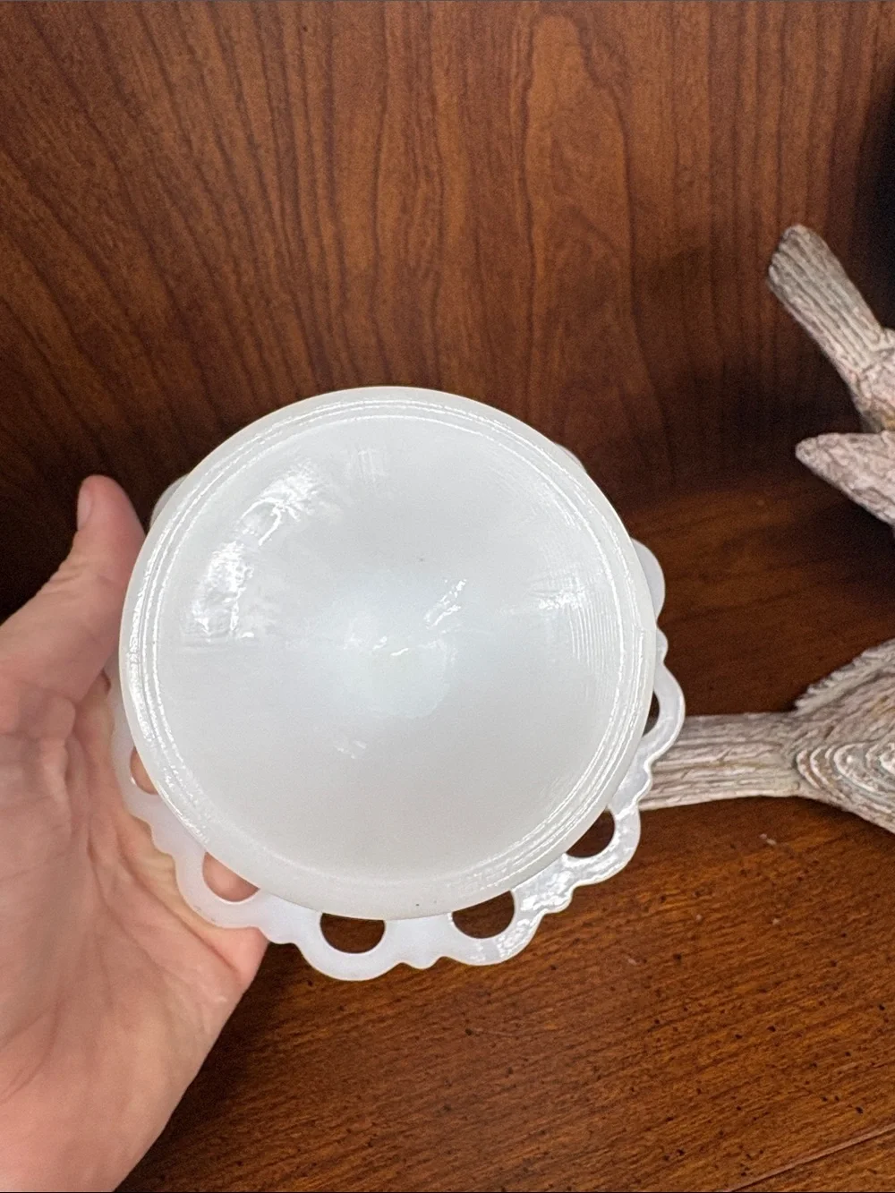 Anchor Hocking White Milk Glass Compote Pedestal Bowl